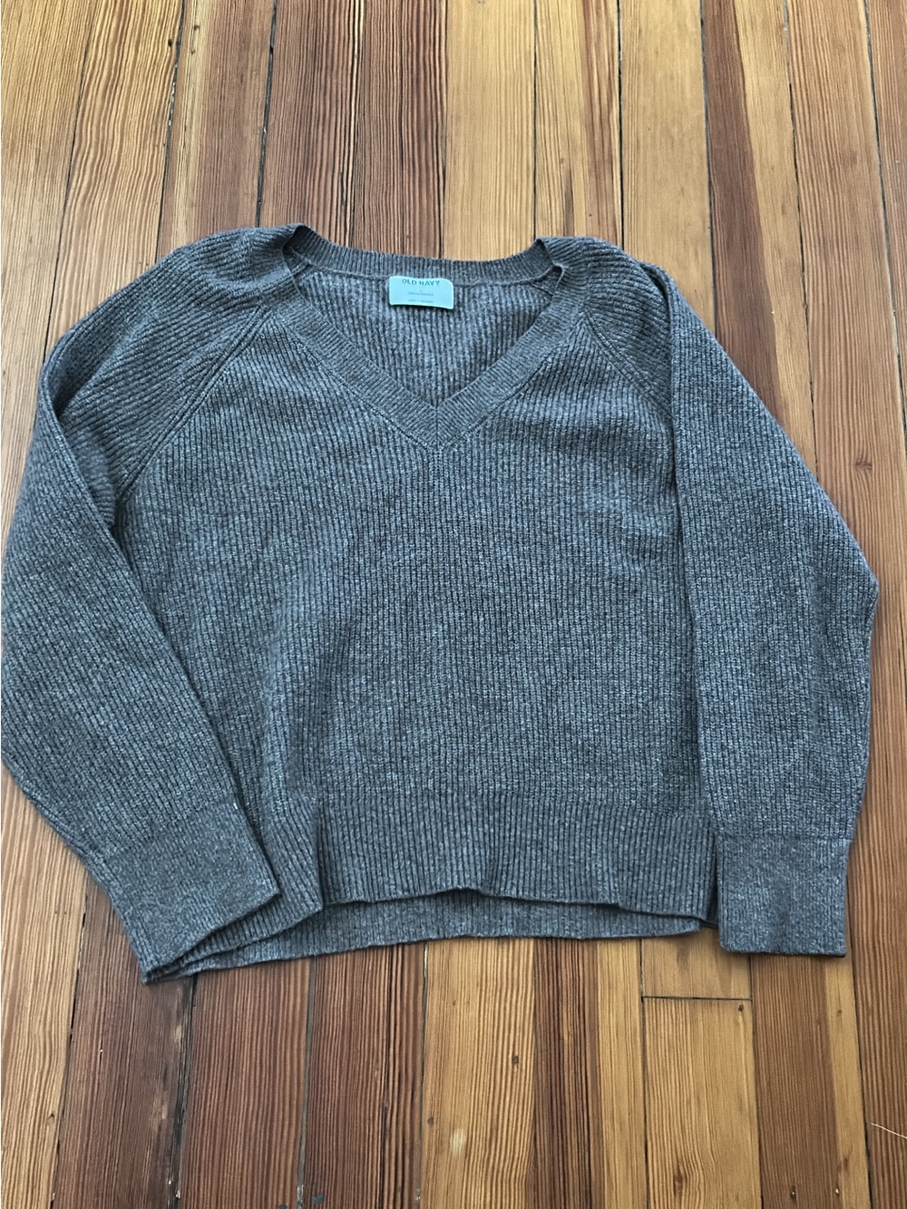 Old Navy Brown V-Neck Ribbed Sweater
